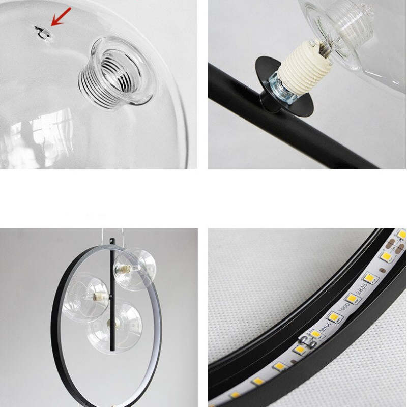 Nidibam Nordic Glass Bubbles LED Modern Pendant Light for Dining Room