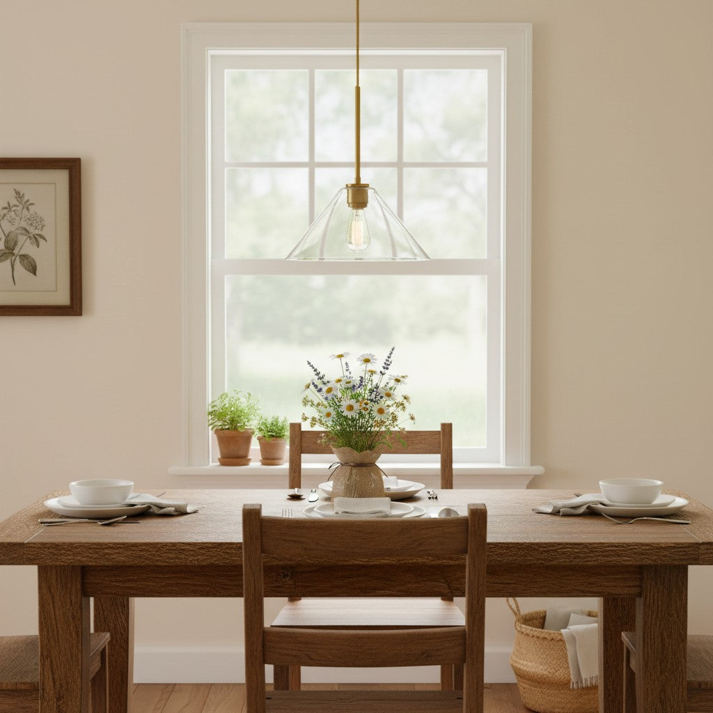 Cone Milk Clear Glass Cone Pendant Light for Kitchen