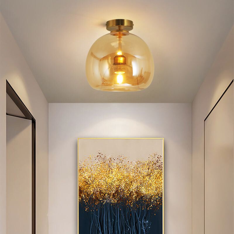Laru Glass Semi-Flush Mount Ceiling Light/Pendant Light-Neutral Decor