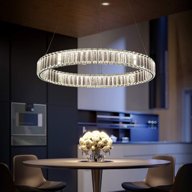 Rabitas Elegant Round Crystal Chandelier, Clear