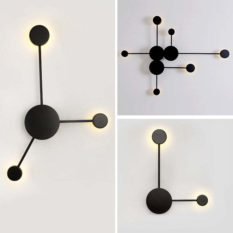 Negalul Modern Nordic Chessboard Metal Wall Lamp, Black