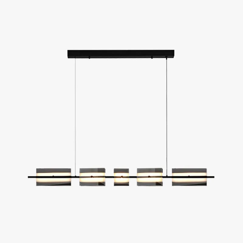Kulasol Modern Nordic Linear Metal/Glass Pendant Light, Brass/Black