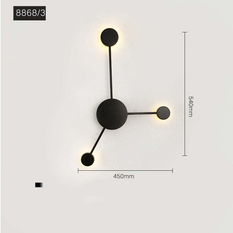 Negalul Modern Nordic Chessboard Metal Wall Lamp, Black