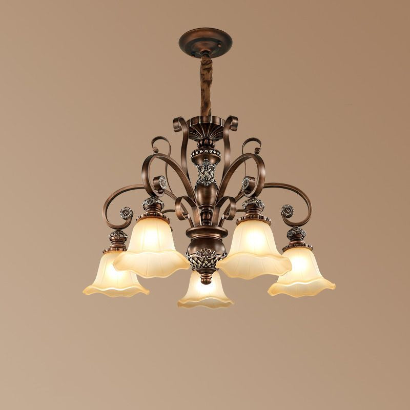 Nevitore Retro Flower Pendant Light Metal Glass Living Room Bedroom