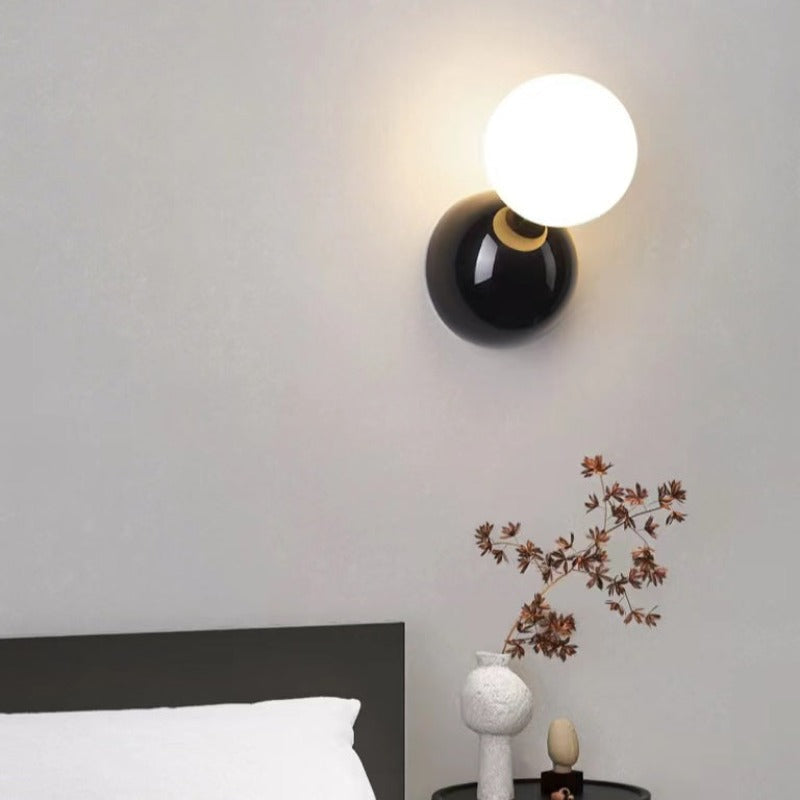 Kadebud Modern LED Indoor Wall Lamp Black White Metal Living Room