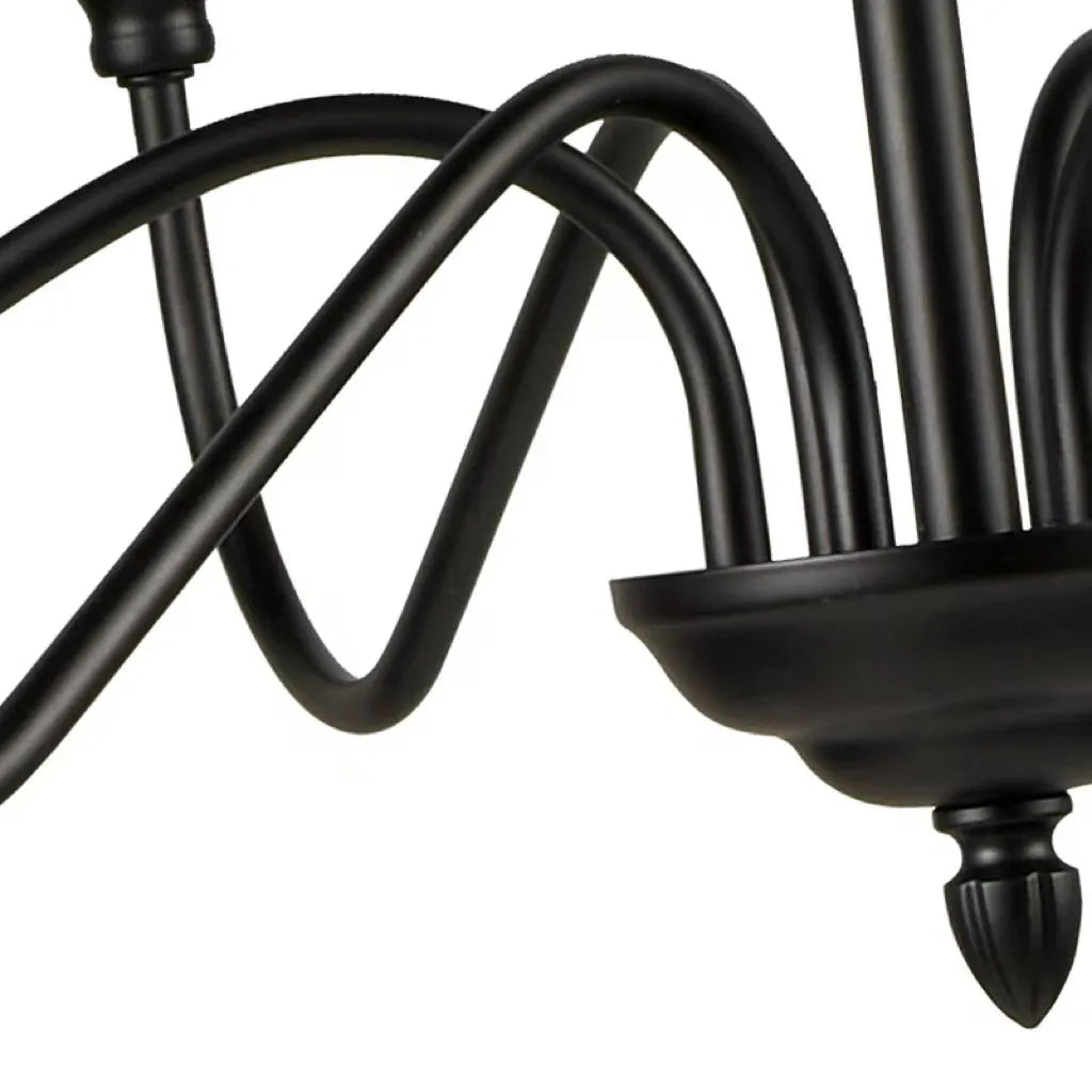 Nibutum Modern LED Chandelier Black Metal Bedroom Living Room