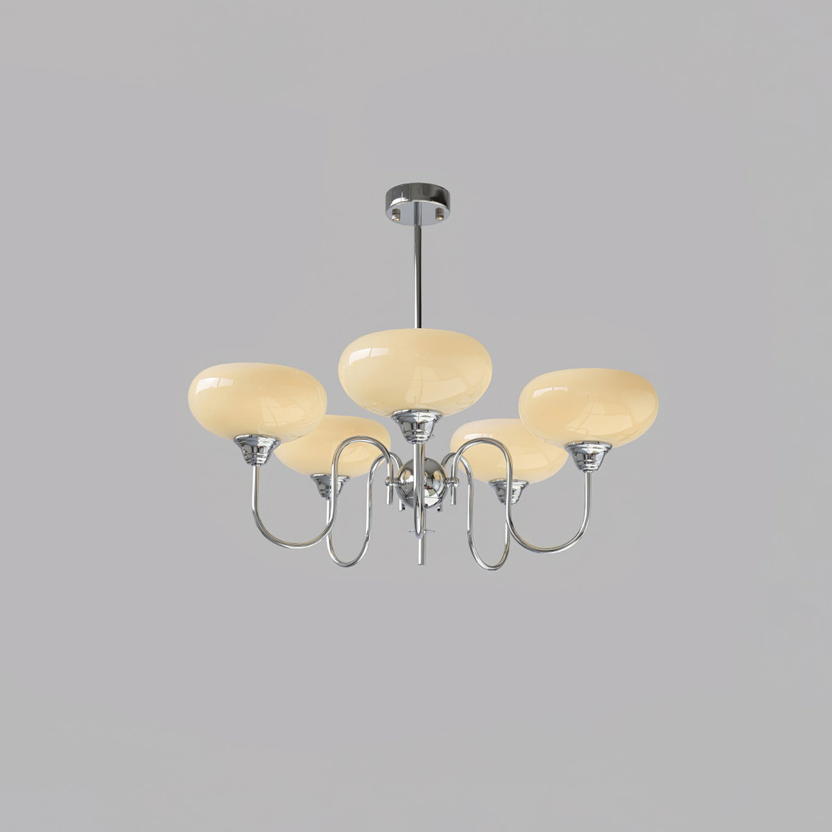 Nidorot Vintage LED Metal Multi Lampshade Creamy White Yellow Bulbs Luxury Bedroom Living Room Pendant Light, Gold/Chrome