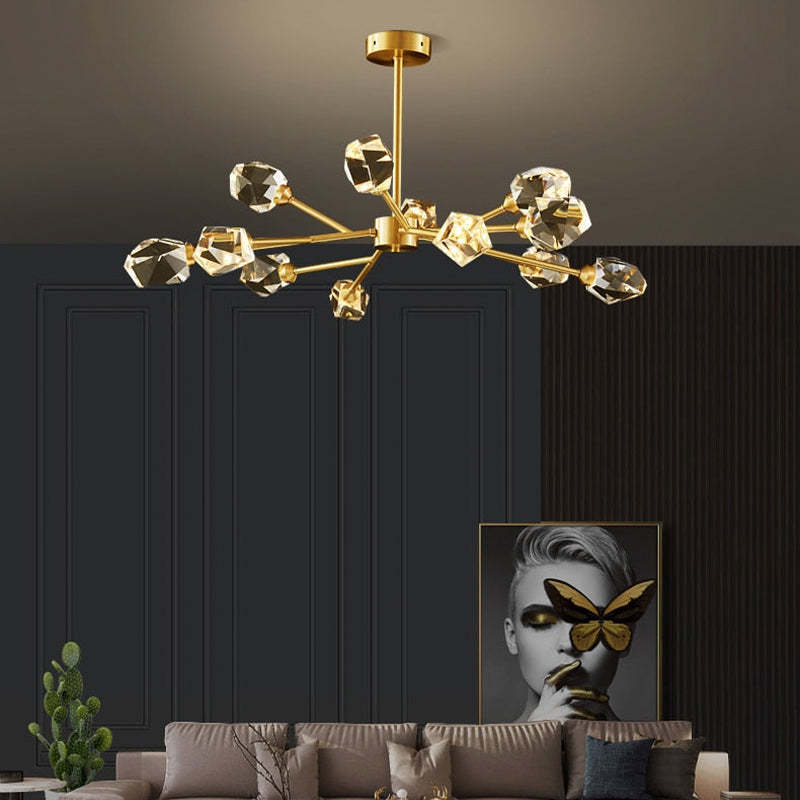 Degulak Luxurious Crystal Chandelier Living Room Golden