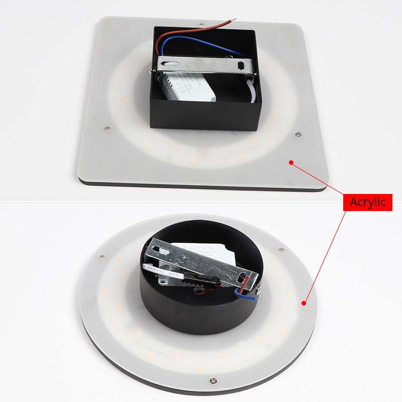 Dori Minimalist Round/Square Outdoor Wall Lamp LED, Black/White-Neutral Decor