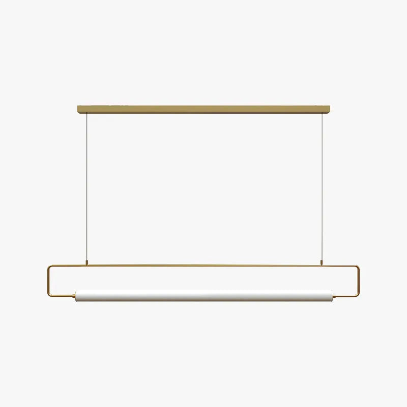 Derubat Modern Minimalist Rectangular Linear Pendant Light, Gold/Black
