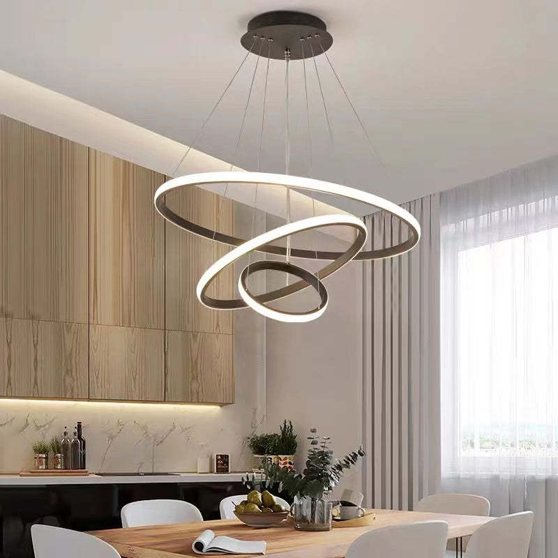 Tavonex Modern Ring Pendant Light, 2/3/4 Rings-Neutral Decor