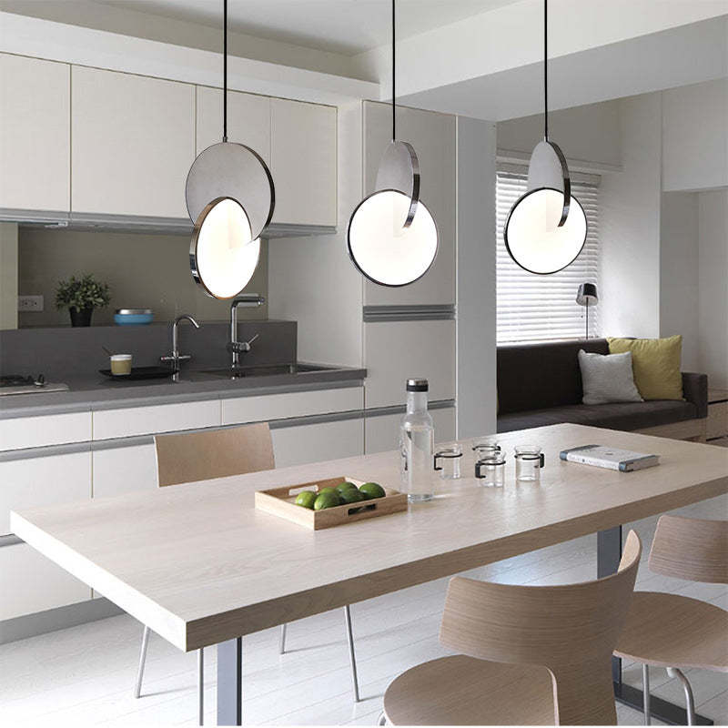 Ceripis Pendant Light, Disc, Gold/Silver
