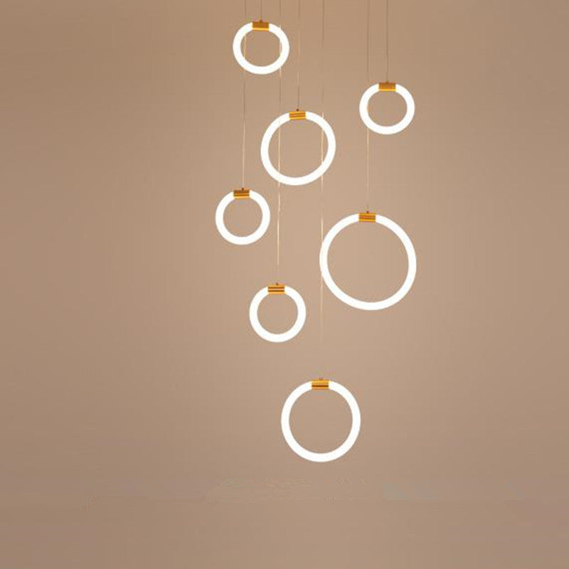 Kapulir Minimalist Staircase Ring Metal Pendant Light