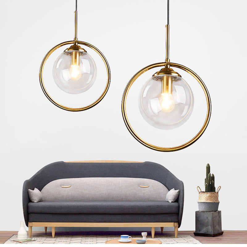 Neo Glass Pendant Light with a Ring-Neutral Decor