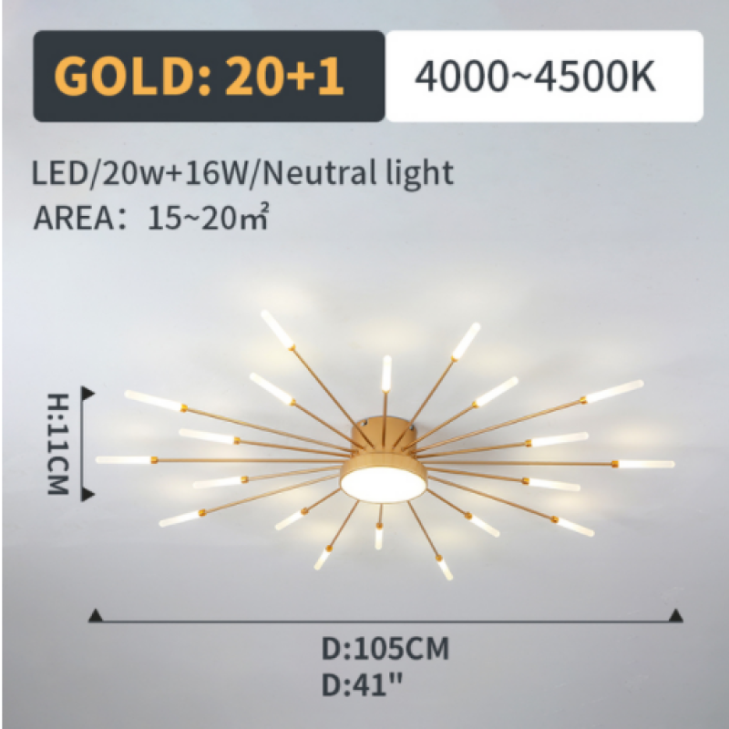 Vexor Modern Home Decoration Fireworks LED Ceiling Light-Neutral Decor