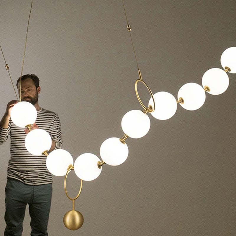 Sabopam Postmodern Loft Ball Pendant Lamp Creative Necklace Design