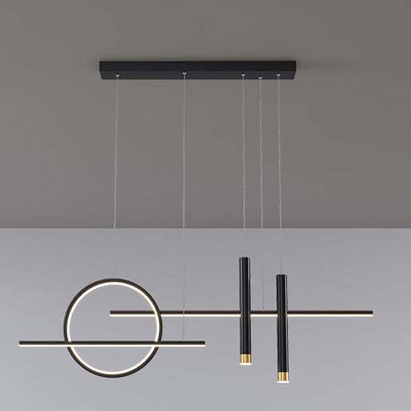 Madobus Minimalism Led Pendant Light, Irregular Ring, Black/Glod