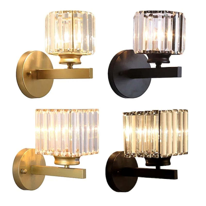 Mebavud Modern LED Crystal Wall Lamp Square, Round