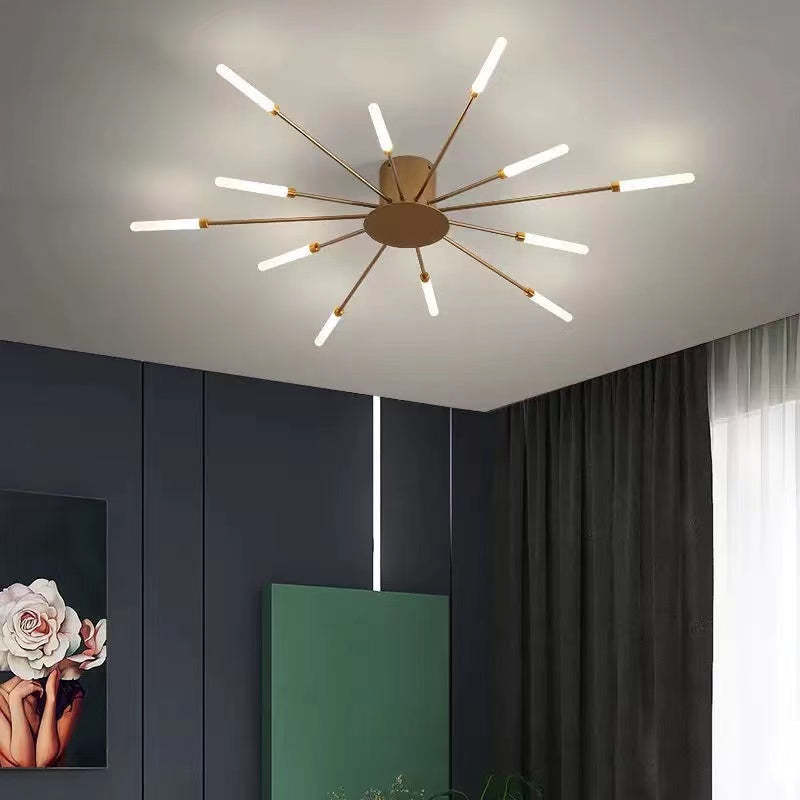 Kovon Flush-Mount Ceiling Light Fireworks, Black/Gold-Neutral Decor