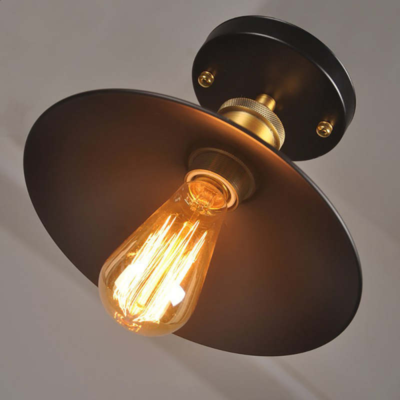 Cokikan Industrial Cone Metal Ceiling Light, Black
