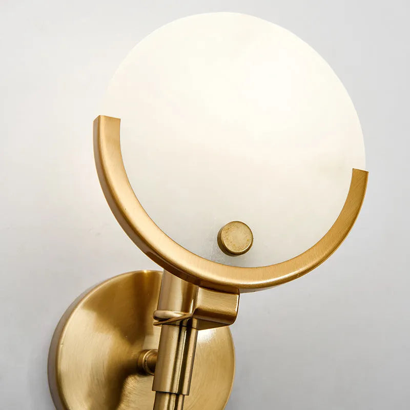 Ludotet Modern Ball Metal/Dolomite LED Wall Lamp, Gold