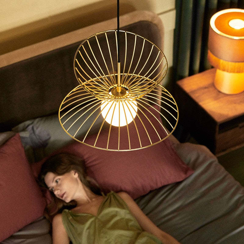Zusanit Pendant Light Modern, Metal, Gold/Black, Kitchen Island