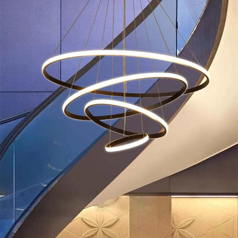 Tavonex Modern Ring Pendant Light, 2/3/4 Rings-Neutral Decor