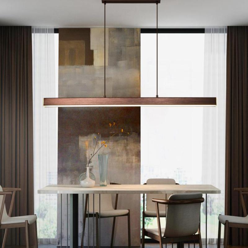 Lerin Modern Linear LED Pendant Light Black/Brown-Neutral Decor