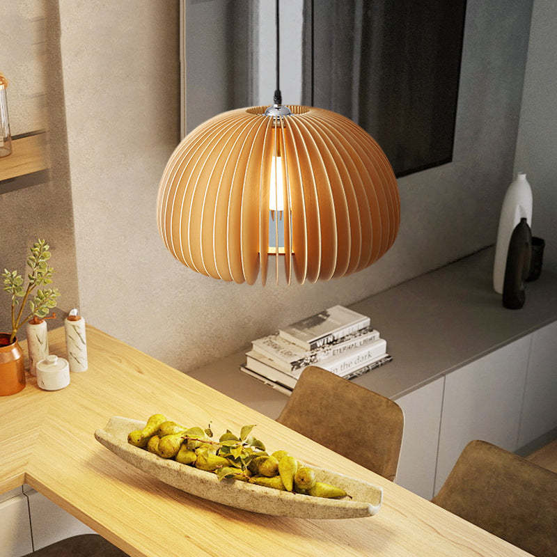 Lusebit Pumpkin Pendant Light, Wood