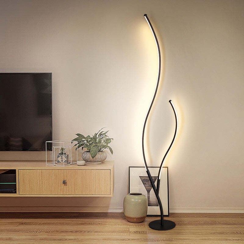Vugored Modern Simple Floor Lamp, Black & White