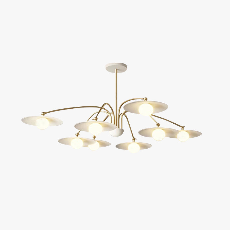 Sikenas Minimalist Blown Metal Pendant Light, White/Gold