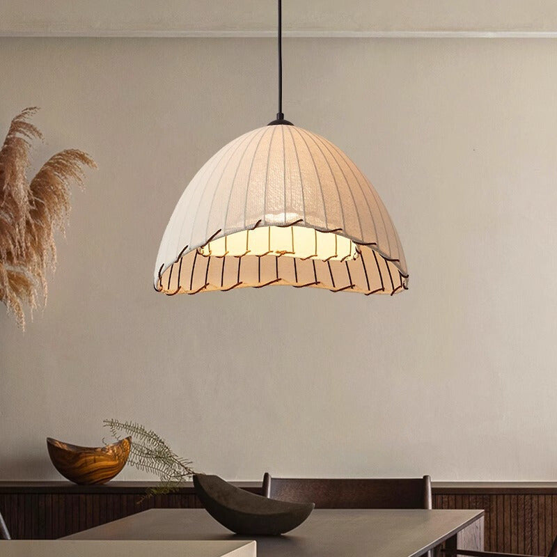 Numaban Boho Decorative LED Pendant Light Yellow Fabric Bedroom Restaurant