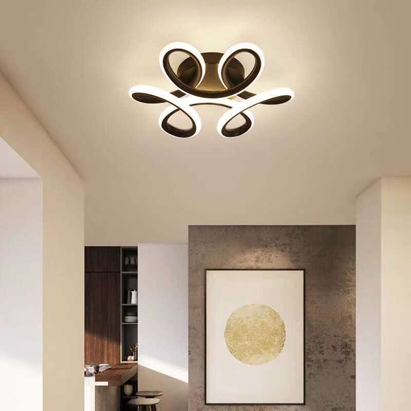 Sio Modern Flower Shape Ceiling Light, Black/White, Hallway-Neutral Decor