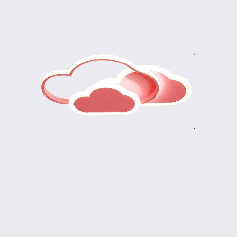 Waredok Modern Ceiling Light Hollow, Cloud Shape, White/Pink