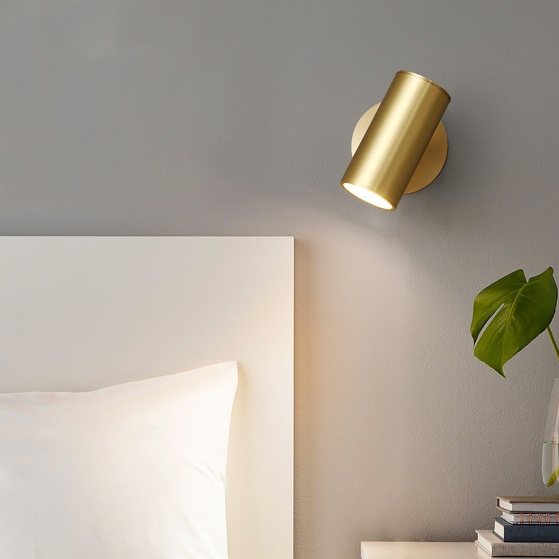 Kemosat Moden Spotlight cylindrical Metal Wall Lamp, Gold/Black