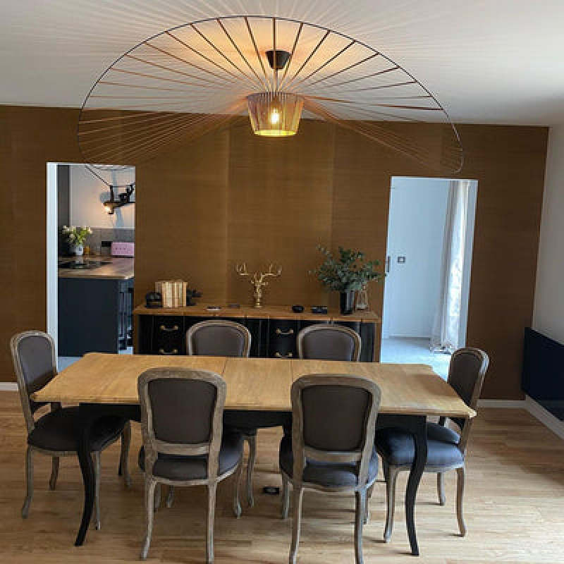 Xelion Pendant Light Modern Flower Fabric Black/White/Gold/Brown-Neutral Decor