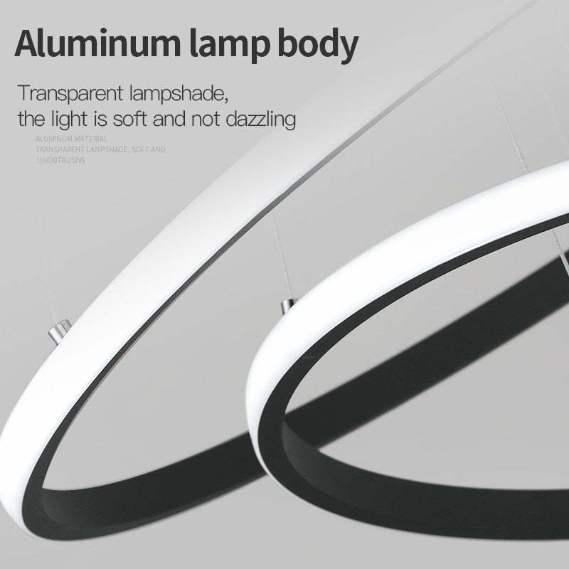Tavonex Modern Ring Pendant Light, 2/3/4 Rings-Neutral Decor