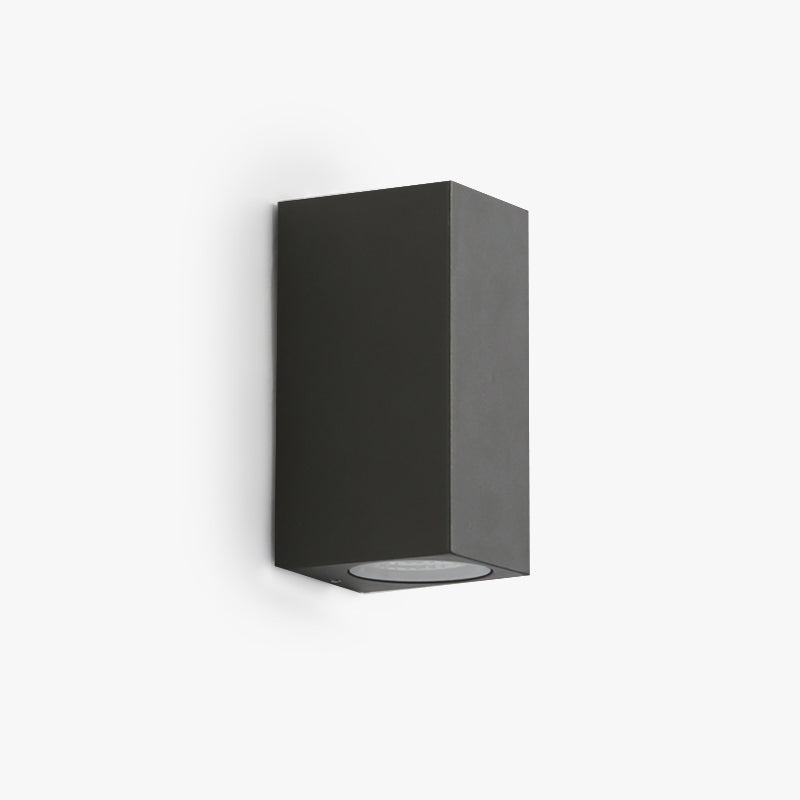 Koraq Minimalist Square Outdoor Wall Lamp, Black-Neutral Decor