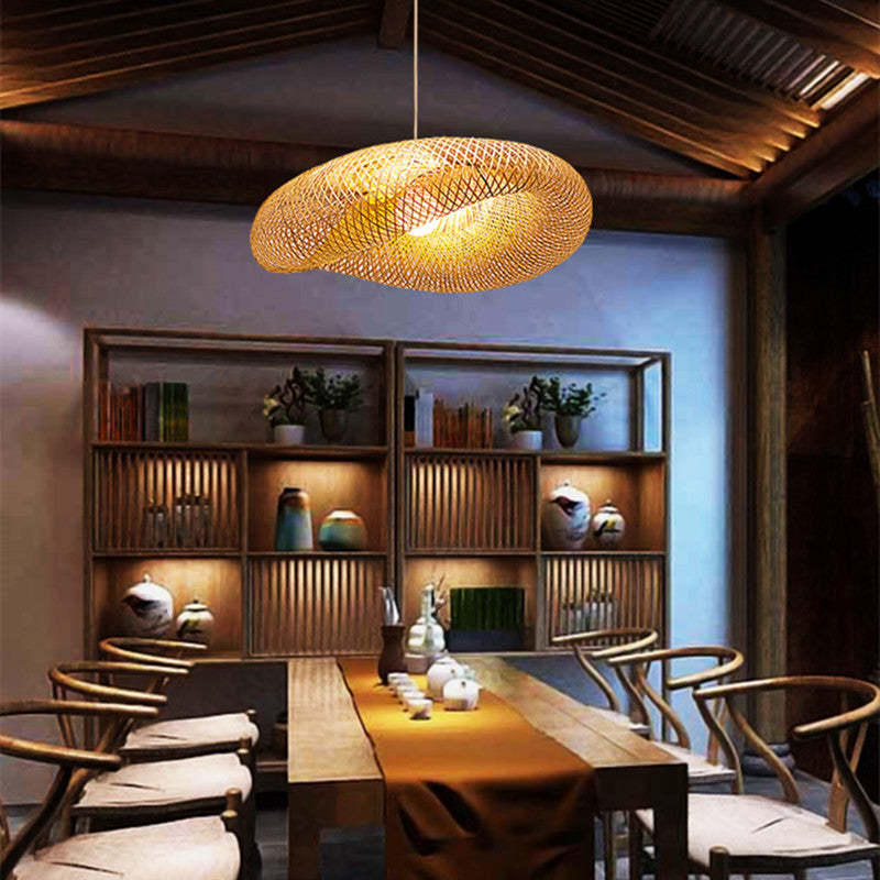 Veltrix Pendant Light Natural Kitchen Island Bamboo-Neutral Decor