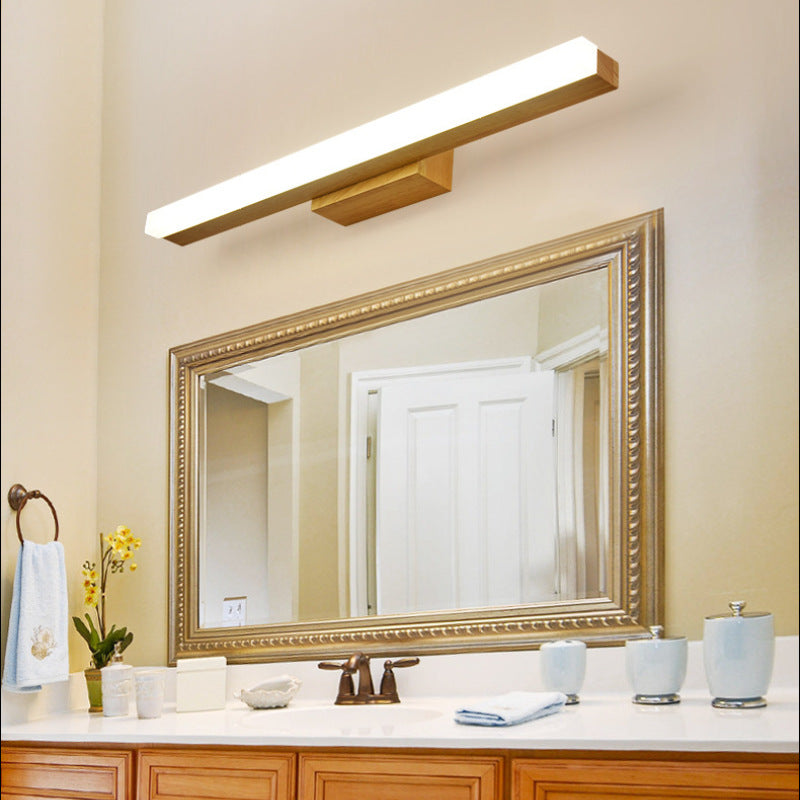 Wokedid Modern Minimalist Linear Wooden Wall Lamp, Wood/Walnut