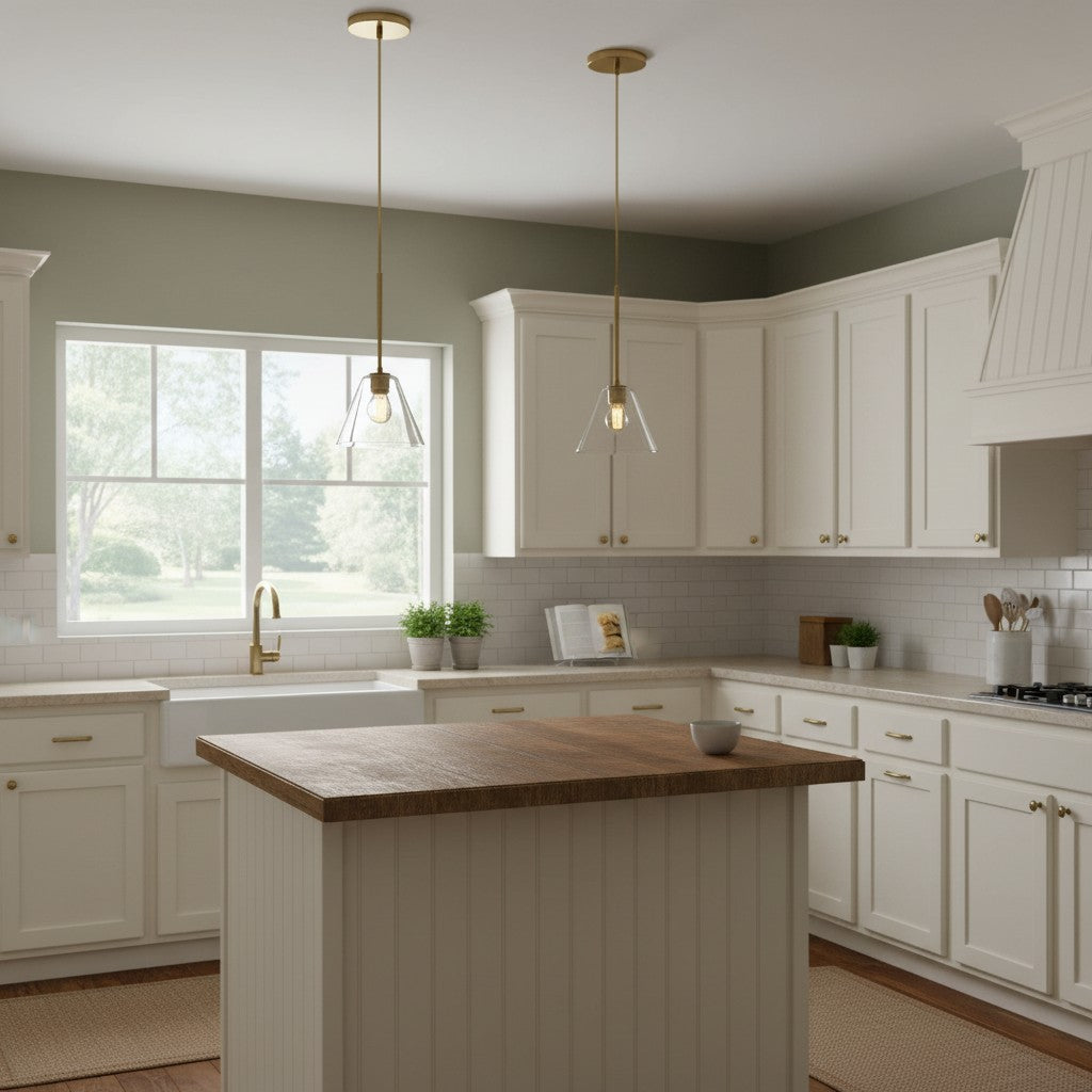 Cone Milk Clear Glass Cone Pendant Light for Kitchen