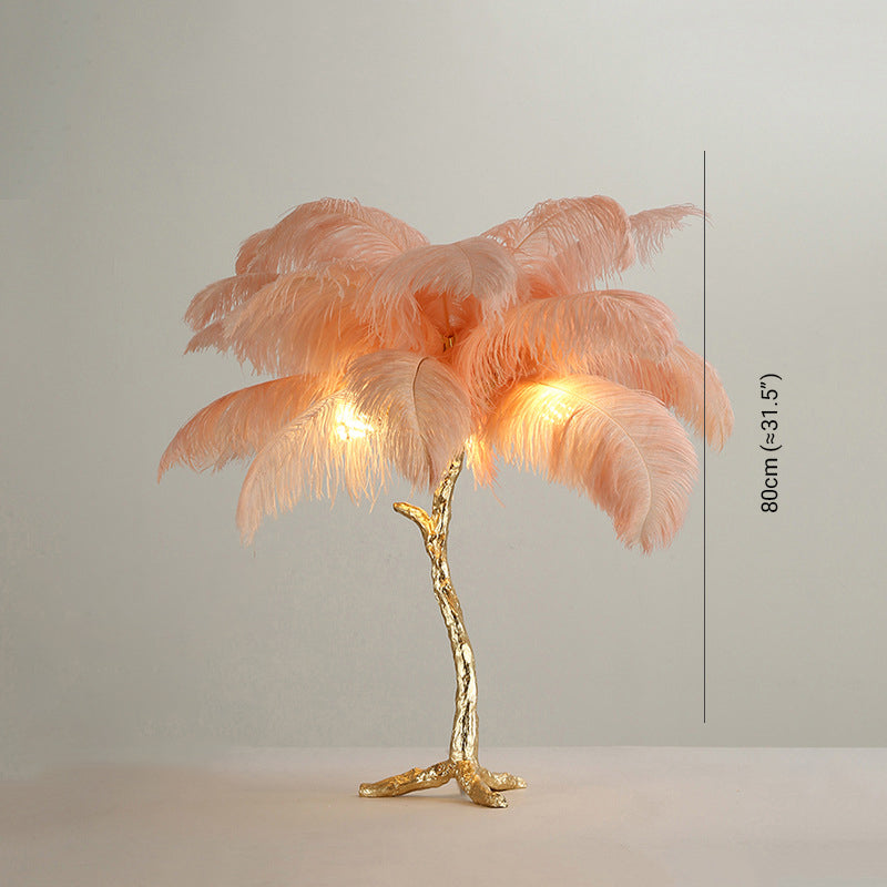 Salenor Nordic Luxury Unique Ostrich Feather Floor Lamp/Table Lamp-Neutral Decor