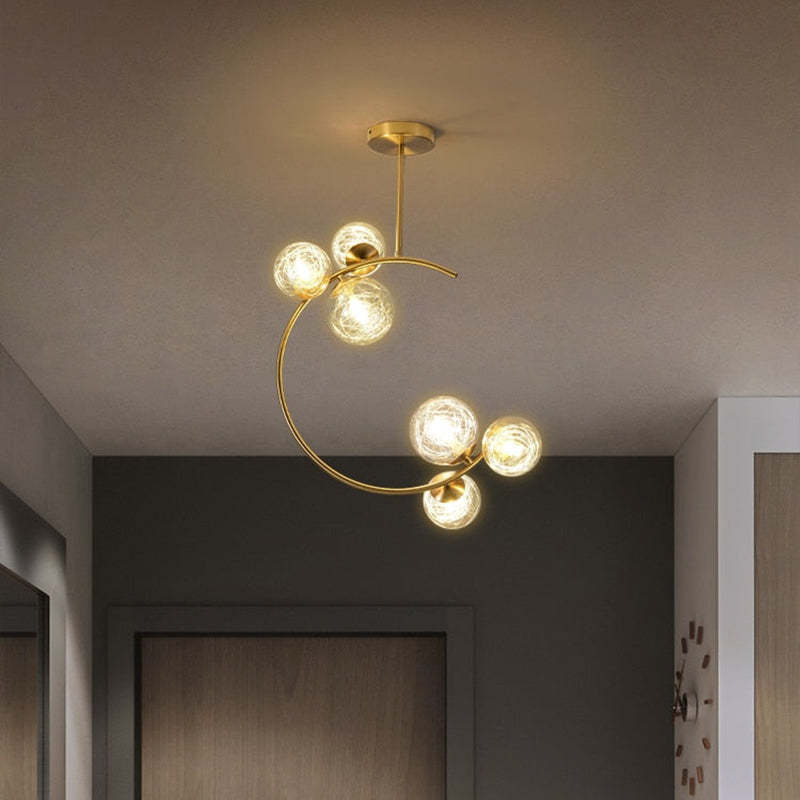 Liperir Modern Glass Globe Pendant Light, Metal & Glass, 3 Style