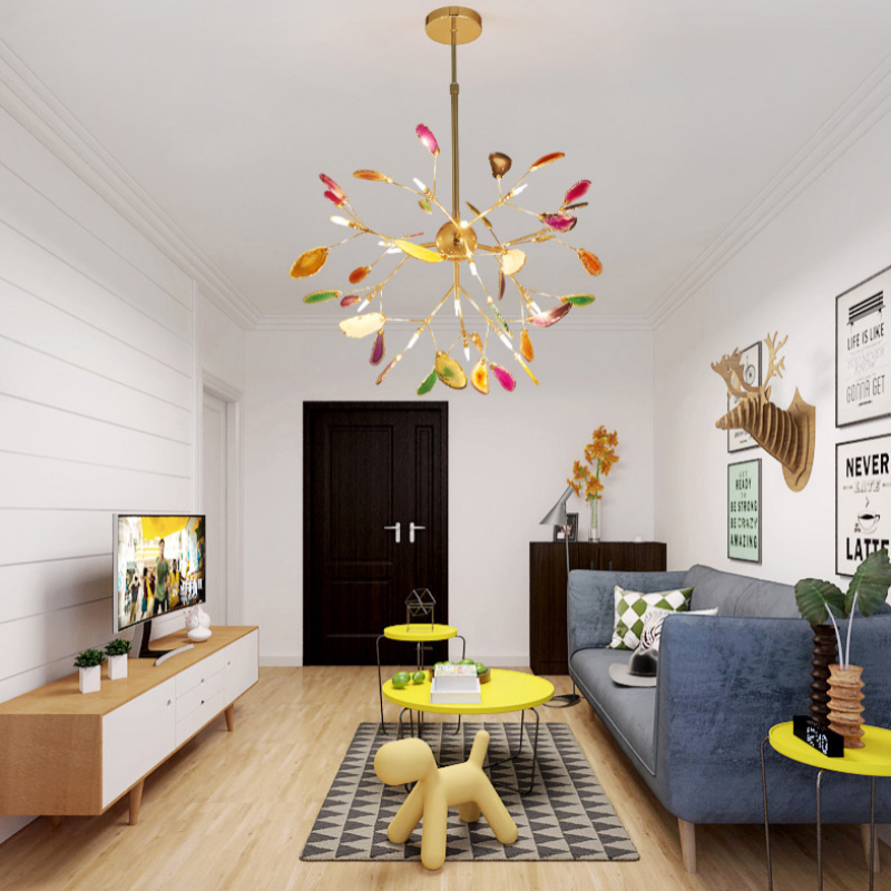 Jadekit Agate Creative Colourful Chandelier Bedroom/Living Room