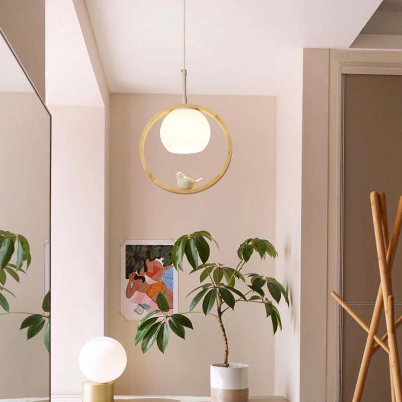 Tudamun Wood Bird Aisle Pendant Light Porch Light