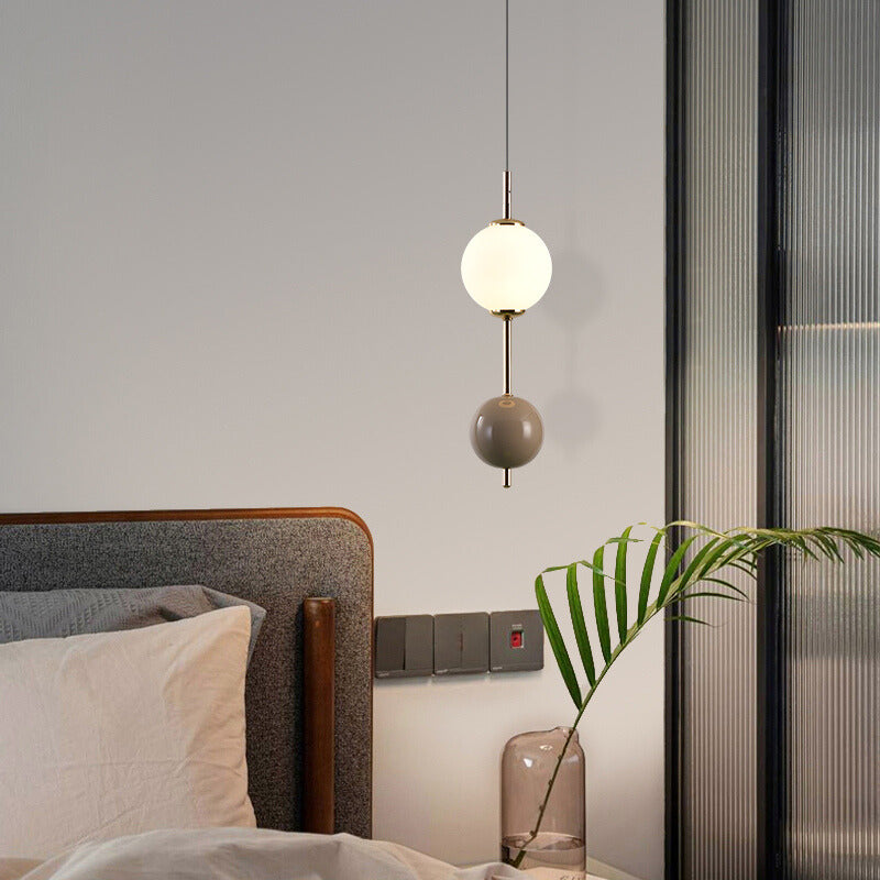 Cerukom Modern LED Pendant Light Red Metal Bedroom Living Room