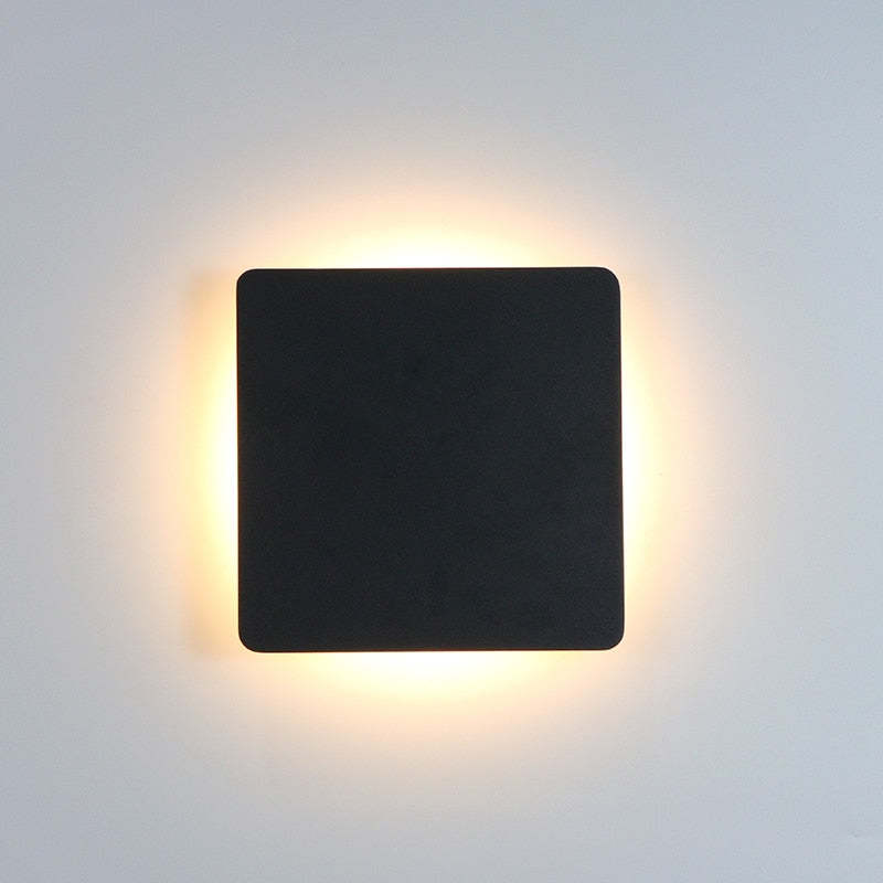 Dori Minimalist Round/Square Outdoor Wall Lamp LED, Black/White-Neutral Decor