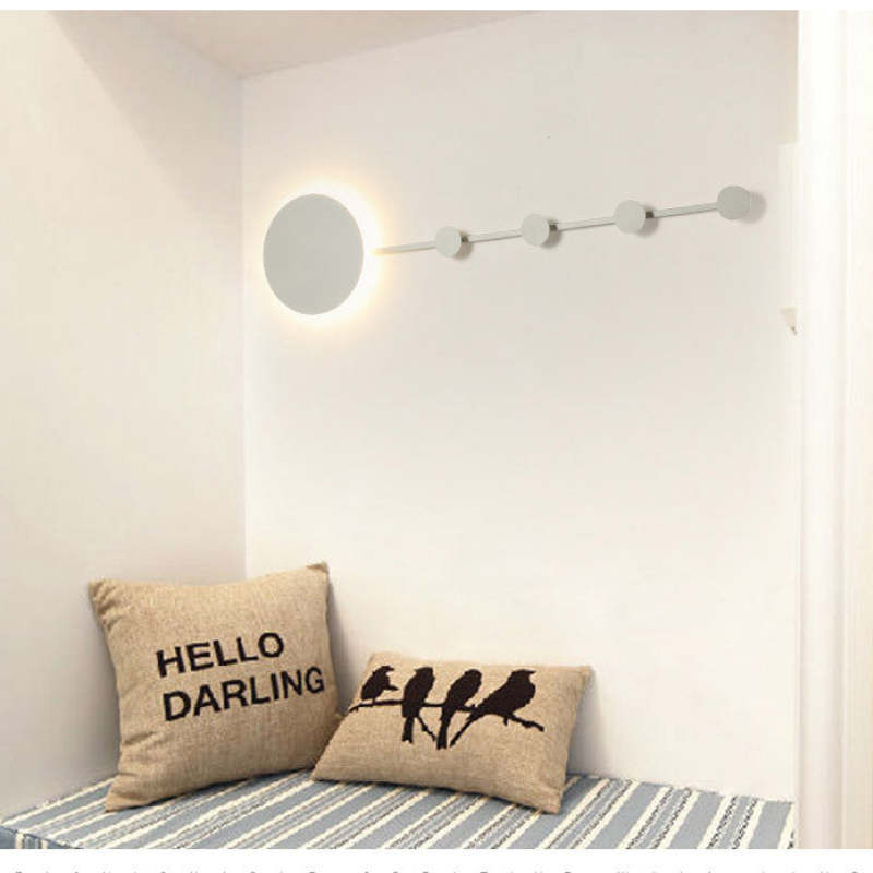 Zisabal LED Porch Wall Hanging Coat Rack Creative Wall Lamp