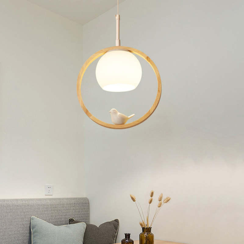 Tudamun Wood Bird Aisle Pendant Light Porch Light