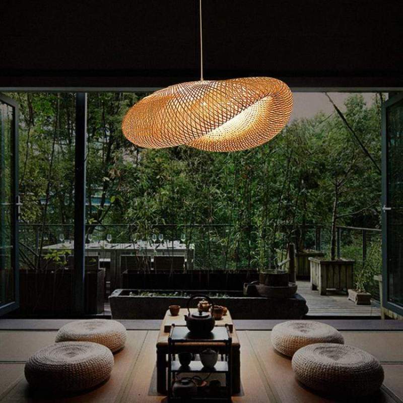 Veltrix Pendant Light Natural Kitchen Island Bamboo-Neutral Decor